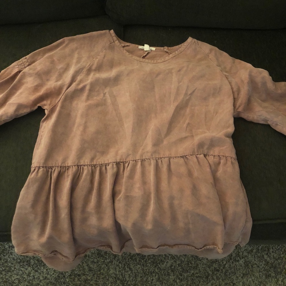 Burnt Orange Half-Sleeve Blouse